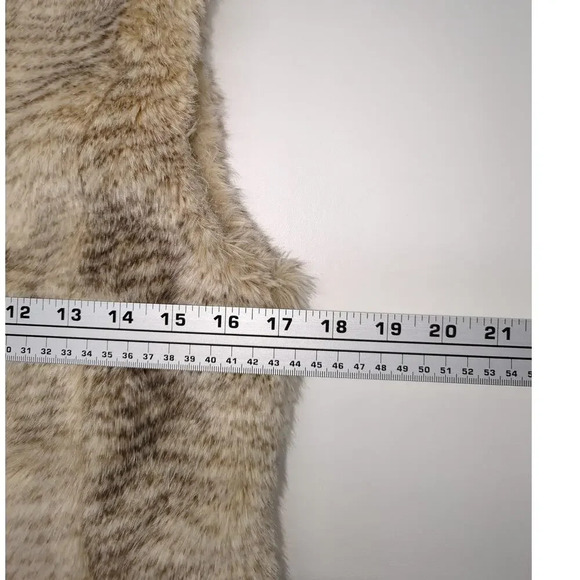 Keren Hart Faux Fur Leather Reversible Vest with Pockets Animal Print Size Small - Picture 9 of 16